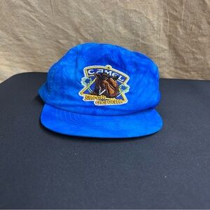 Vintage Camel Cigarettes Hat Men OSFA Blue Trucker Smooth Character Joe Snapback